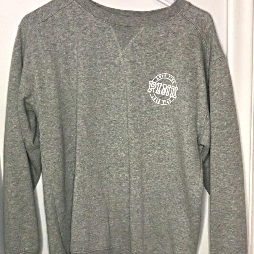 VS Pink Grey Crew Neck Sweater
